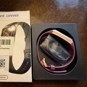 Smart Band Fitness Tracker - Burgundy/Gold